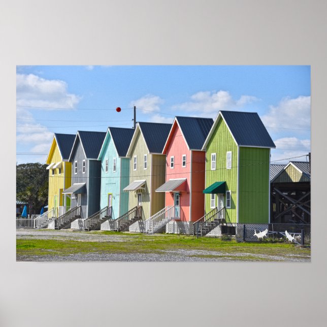 Poster Ilha Dauphin, Alabama, Casas (Frente)