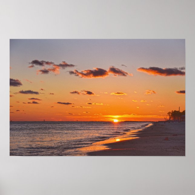 Poster Ilha Dauphin Sunset, Alabama (Frente)