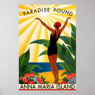 Poster Ilha de Anna Maria Paraíso Encontrado Viagem Flóri