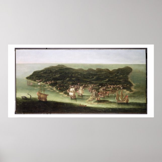 Pôster Ilha de Barbados, c.1694 (óleo na canvas) (Frente)