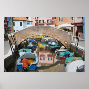 Poster Ilha de Burano, Burano, Itália. Colorido