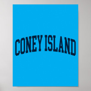 Poster Ilha de Coney Nova York Lembrança Retro Elegante