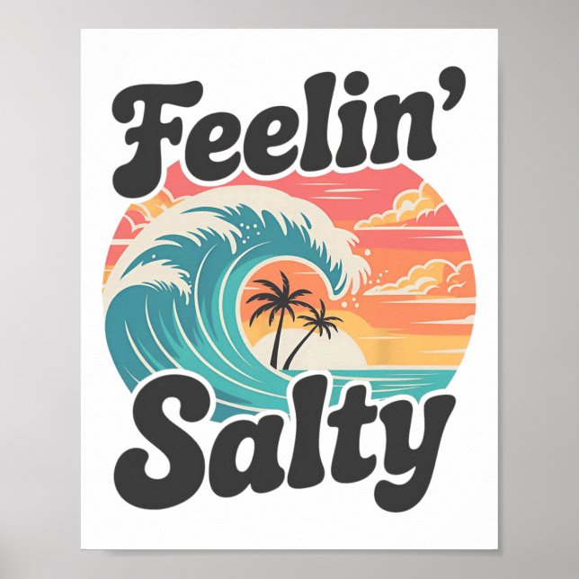 Poster Ilha de Férias Sentindo Salgado Surfando Palma Ret (Frente)