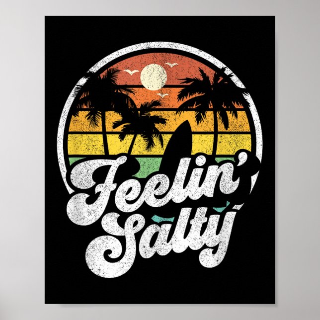 Poster Ilha de Férias Sentindo Salgado Surfando Palmeira  (Frente)