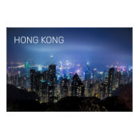 Ilha de Hong Kong - Skyline Panorama Night Souveni