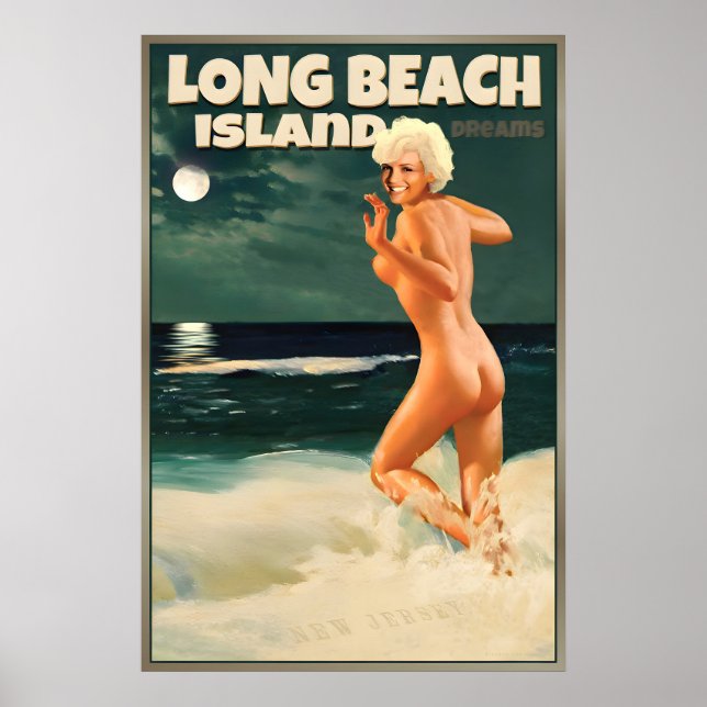 Poster Ilha de Long Beach Costa de Nova Jersey Marilyn Mo (Frente)