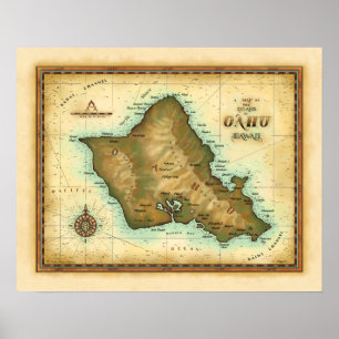 Pôster Ilha de Oahu de Havaí