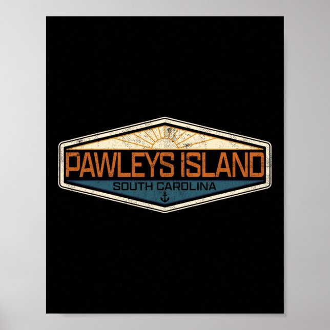 Poster Ilha de Pawleys, Carolina do Sul, Distante (Frente)