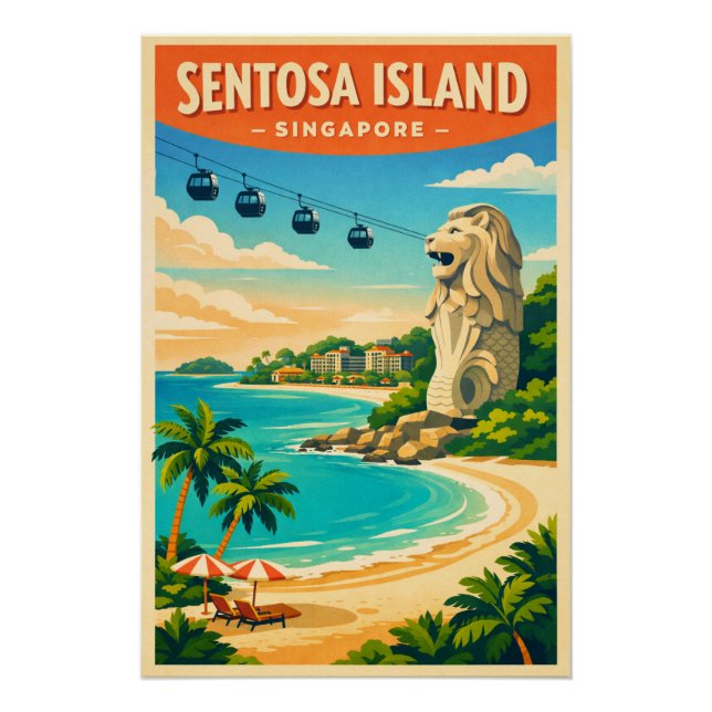 Pôster Ilha de Sentosa, Singapura viagem (Frente)