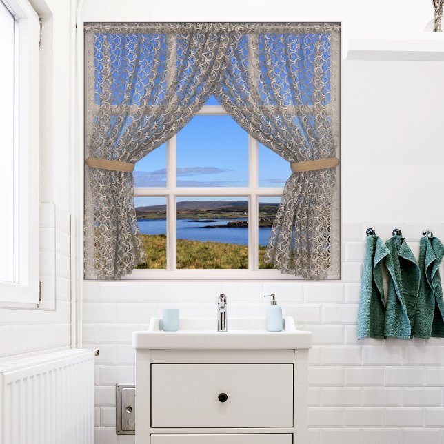 Poster Ilha de Skye (Escócia) Falso Window View com Lace (Criador carregado)
