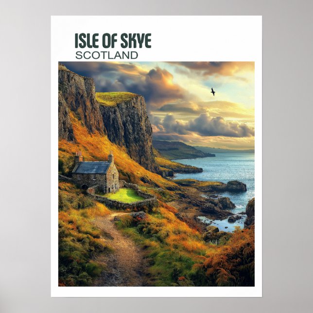 Poster Ilha de Skye Scotland - Majesttic Highland (Frente)