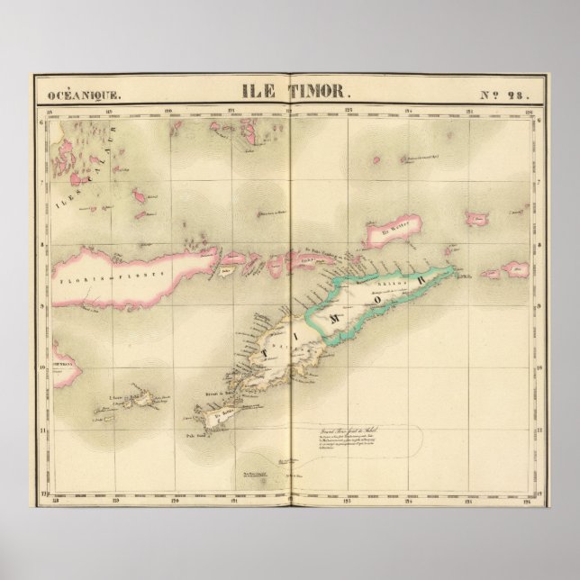 Pôster Ilha de Timor Oceânia nº 28 (Frente)