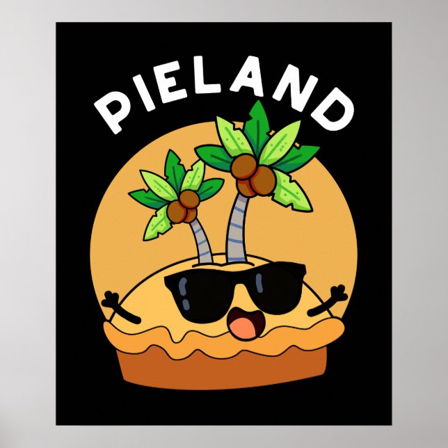 Poster Ilha do Bolo Piada Terra Pun BG Escuro (Frente)