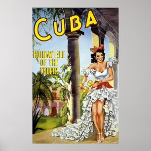 Poster Ilha do feriado de Cuba dos trópicos