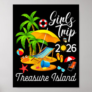 Poster Ilha do tesouro feminina florida verão tropical