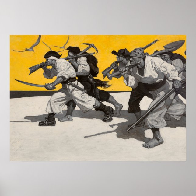 Poster Ilha do tesouro por Newell Convers Wyeth (Frente)