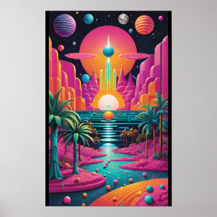 Poster Ilha dos Sonhos Utopia - Arte Surrealista de Ken G