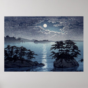 Poster Ilha Futago Luar Matsushima Kawase Hasui