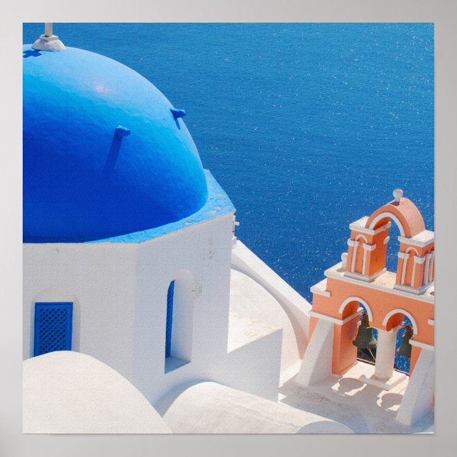 Poster Ilha Grega Santorini (Frente)