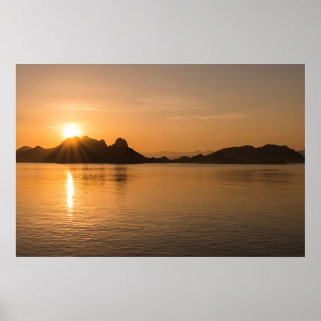 Poster Ilha Komodo ao Pôr do Sol (Frente)