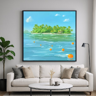 Poster Ilha Laranja - Estilo Painterly