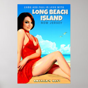Poster Ilha Long Beach Costa de Nova Jersey Melhor da Amé