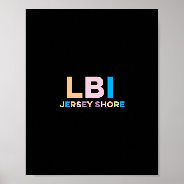 Poster Ilha Long Beach Nj Férias Coloridas (Frente)