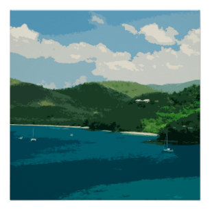 Pôster Ilha Paradise Retro