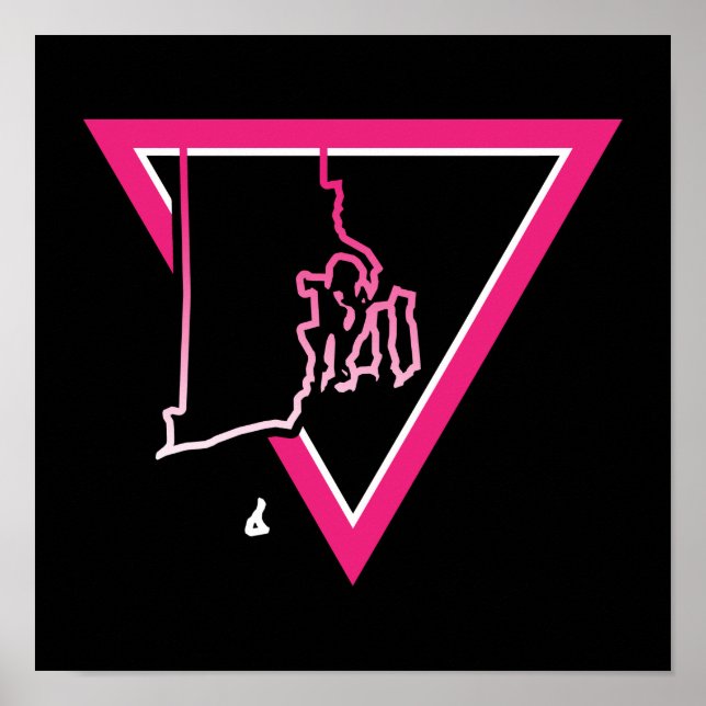 Poster ilha roxa de triângulo rosa (Frente)