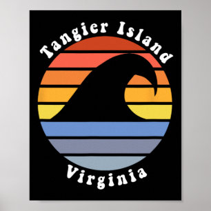 Poster Ilha Tangier Virgínia Va Praia Souvenir de Férias