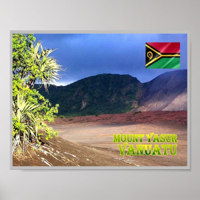 Poster Ilha Tanna - Monte Yasur - Vanuatu - (Frente)