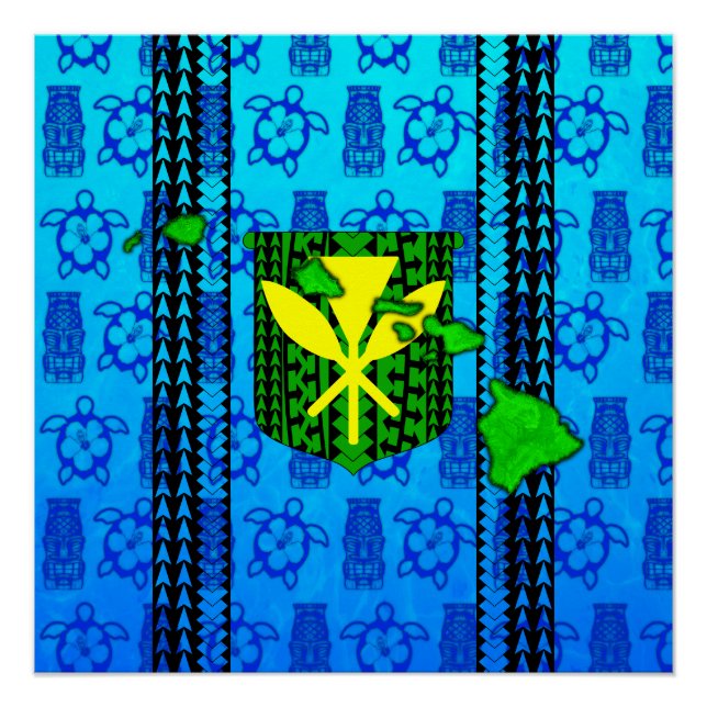 Pôster Ilha Tribal Kanaka Maoli (Frente)