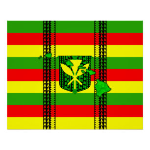 Pôster Ilha Tribal Kanaka Maoli Flag