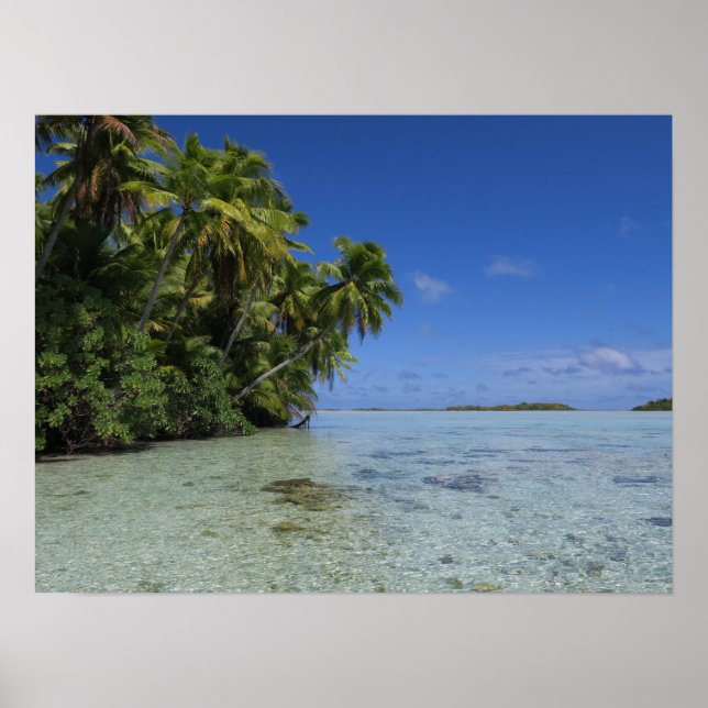 Poster Ilha Tropical da Polinésia Francesa Rangiroa (Frente)