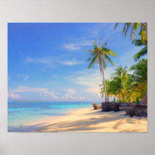 Poster Ilha Tropical Filipinas Beach Palm Paradise
