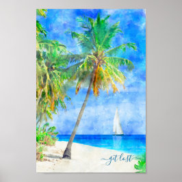 Poster Ilha Tropical Palm Tree