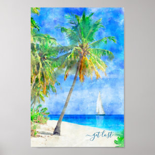 Poster Ilha Tropical Palm Tree