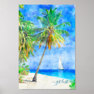 Poster Ilha Tropical Palm Tree