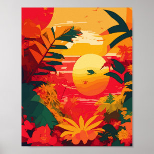 Poster Ilha Tropical Reggae Sunset