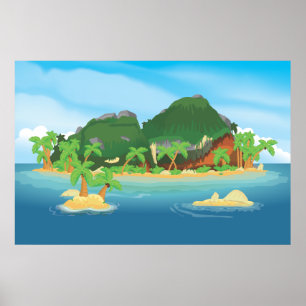 Poster Ilha Tropical Treasure