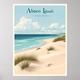 Poster Ilhas Abaco, Bahamas – Dunas Costeiras Vintage