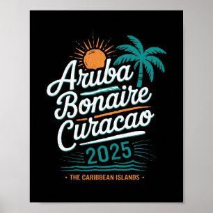 Poster Ilhas Abc Aruba Bonaire Curaçao Cruzeiro Férias