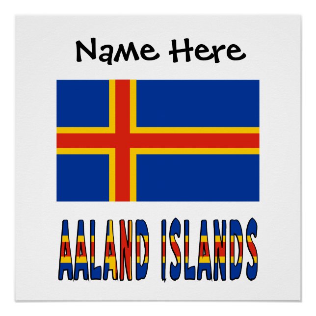 Pôster Ilhas Ashland Bandeira Ålander Personalizada  (Frente)