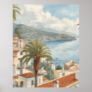 Poster Ilhas Baleares Viagem Francesa Vintage
