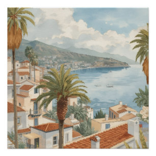 Pôster Ilhas Baleares Viagem Francesa Vintage