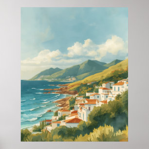 Poster Ilhas Baleares Viagem Vintage Riviera Francesa