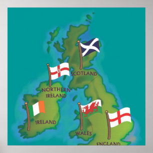 Poster Ilhas Britânicas e Irlanda
