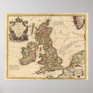 Pôster Ilhas britânicas, Inglaterra, Ireland