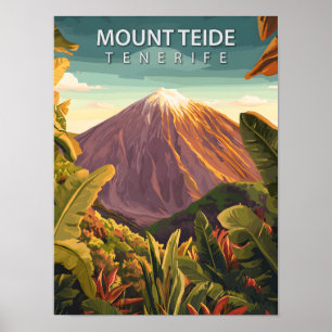 Poster Ilhas Canárias do Monte Retro Teide Tenerife