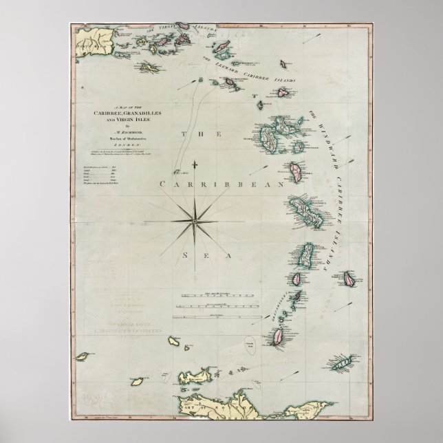Pôster Ilhas Caribes 1789 (Frente)